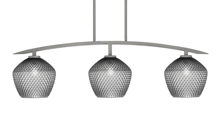 Toltec Lighting - 3736-GP-4922 - Three Light Island Pendant - Kurve - Graphite