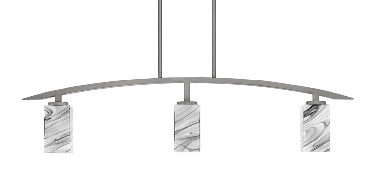 Toltec Lighting - 3736-GP-549 - Three Light Island Pendant - Kurve - Graphite