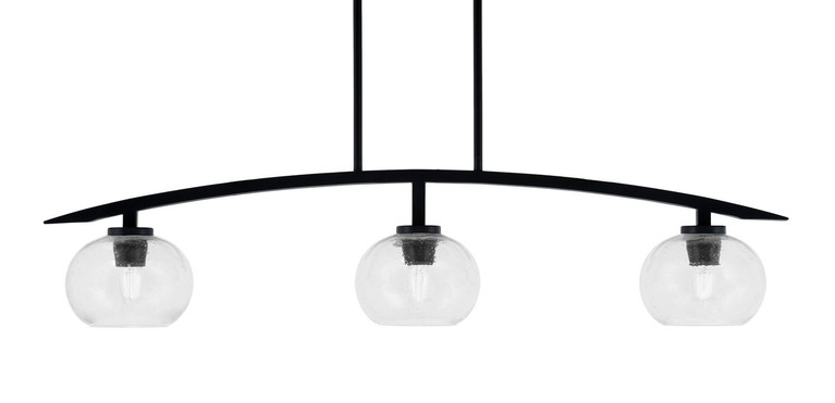 Toltec Lighting - 3736-MB-202 - Three Light Island Pendant - Kurve - Matte Black