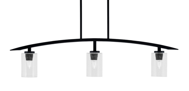 Toltec Lighting - 3736-MB-300 - Three Light Island Pendant - Kurve - Matte Black