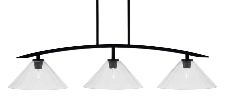 Toltec Lighting - 3736-MB-306 - Three Light Island Pendant - Kurve - Matte Black