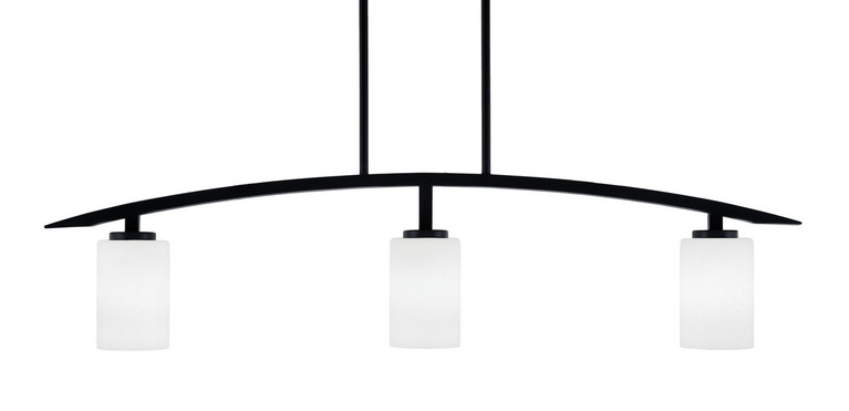 Toltec Lighting - 3736-MB-310 - Three Light Island Pendant - Kurve - Matte Black