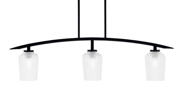 Toltec Lighting - 3736-MB-4250 - Three Light Island Pendant - Kurve - Matte Black