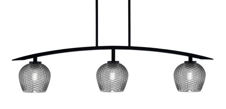 Toltec Lighting - 3736-MB-4602 - Three Light Island Pendant - Kurve - Matte Black
