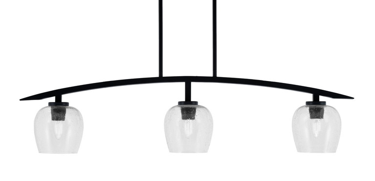 Toltec Lighting - 3736-MB-4810 - Three Light Island Pendant - Kurve - Matte Black