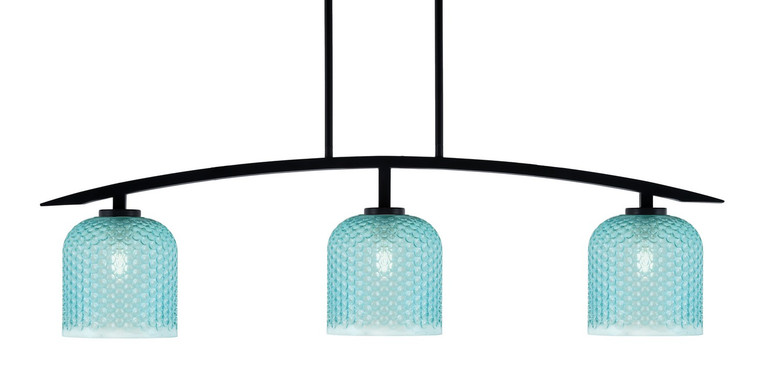 Toltec Lighting - 3736-MB-4915 - Three Light Island Pendant - Kurve - Matte Black