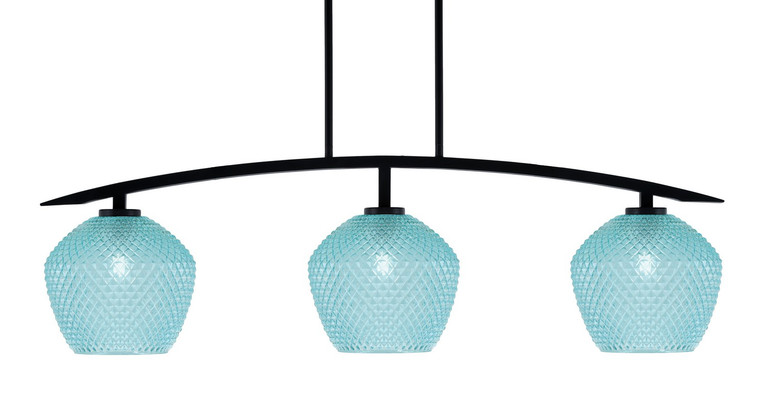 Toltec Lighting - 3736-MB-4925 - Three Light Island Pendant - Kurve - Matte Black
