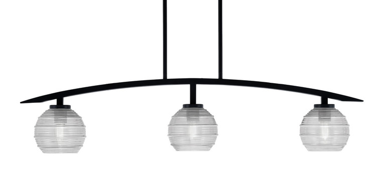 Toltec Lighting - 3736-MB-5110 - Three Light Island Pendant - Kurve - Matte Black