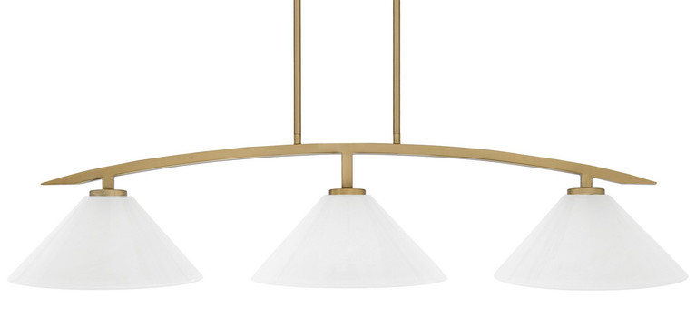 Toltec Lighting - 3736-NAB-2121 - Three Light Island Pendant - Kurve - New Age Brass