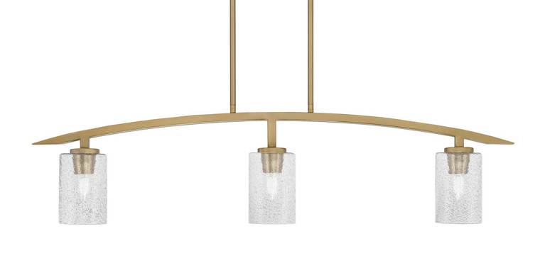 Toltec Lighting - 3736-NAB-3002 - Three Light Island Pendant - Kurve - New Age Brass