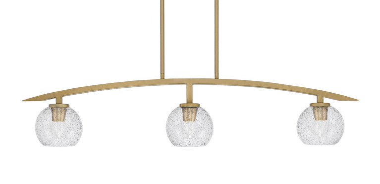 Toltec Lighting - 3736-NAB-4102 - Three Light Island Pendant - Kurve - New Age Brass