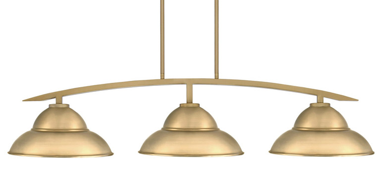 Toltec Lighting - 3736-NAB-428-NAB - Three Light Island Pendant - Kurve - New Age Brass