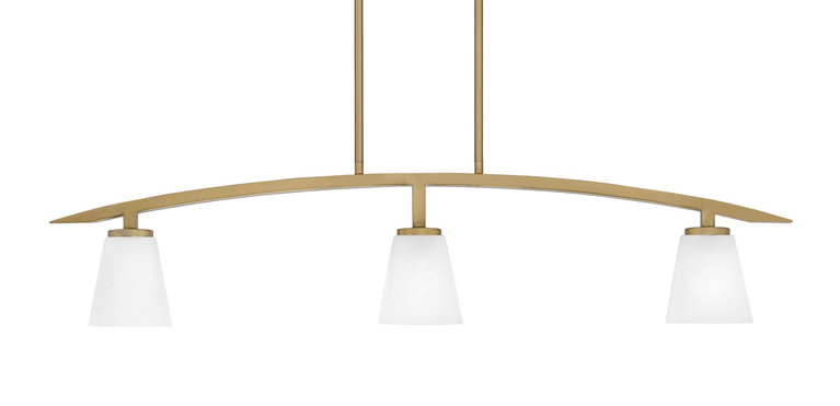 Toltec Lighting - 3736-NAB-460 - Three Light Island Pendant - Kurve - New Age Brass