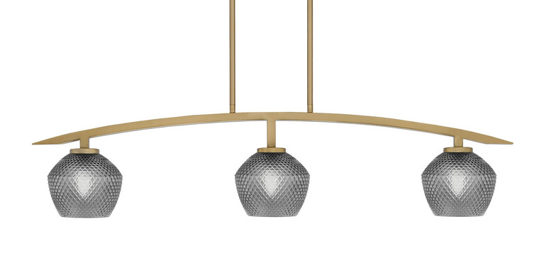 Toltec Lighting - 3736-NAB-4622 - Three Light Island Pendant - Kurve - New Age Brass