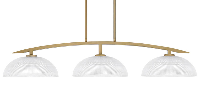 Toltec Lighting - 3736-NAB-540 - Three Light Island Pendant - Kurve - New Age Brass