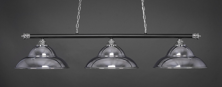Toltec Lighting - 373-CHMB-429-CH - Three Light Bar - Oxford - Chrome & Matte Black