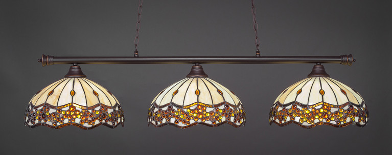 Toltec Lighting - 373-DG-997 - Three Light Bar - Oxford - Dark Granite