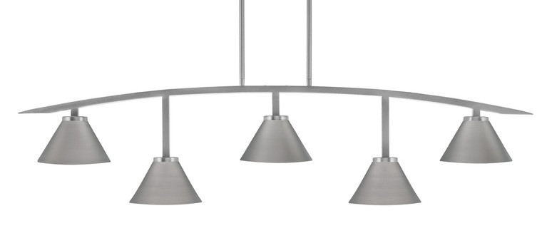Toltec Lighting - 3745-GP-421-GP - Five Light Bar - Kurve - Graphite