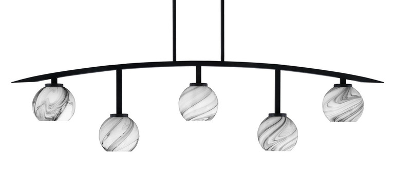 Toltec Lighting - 3745-MB-4109 - Five Light Bar - Kurve - Matte Black