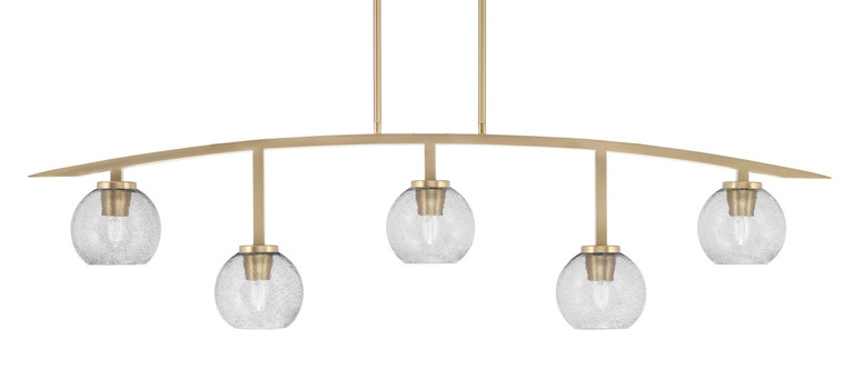 Toltec Lighting - 3745-NAB-4102 - Five Light Bar - Kurve - New Age Brass