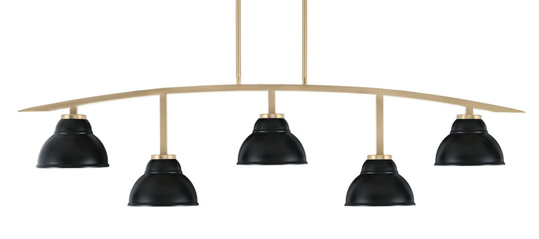 Toltec Lighting - 3745-NAB-427-MB - Five Light Bar - Kurve - New Age Brass