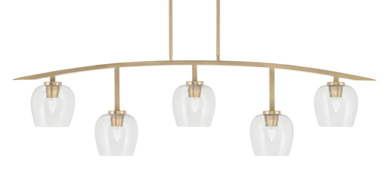 Toltec Lighting - 3745-NAB-4810 - Five Light Bar - Kurve - New Age Brass
