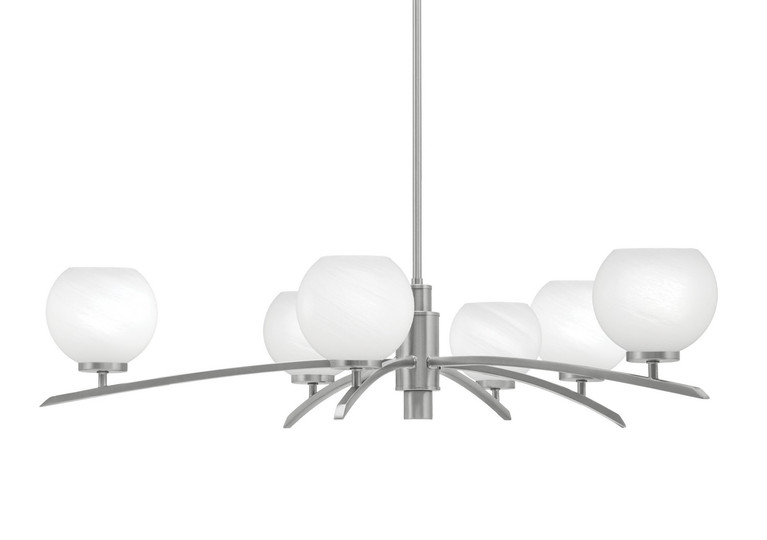 Toltec Lighting - 3746-GP-4101 - Six Light Chandelier - Kurve - Graphite
