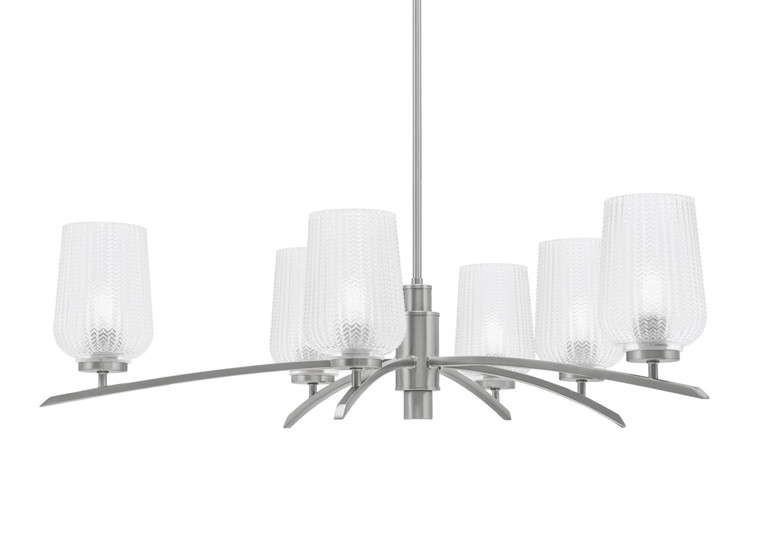 Toltec Lighting - 3746-GP-4250 - Six Light Chandelier - Kurve - Graphite