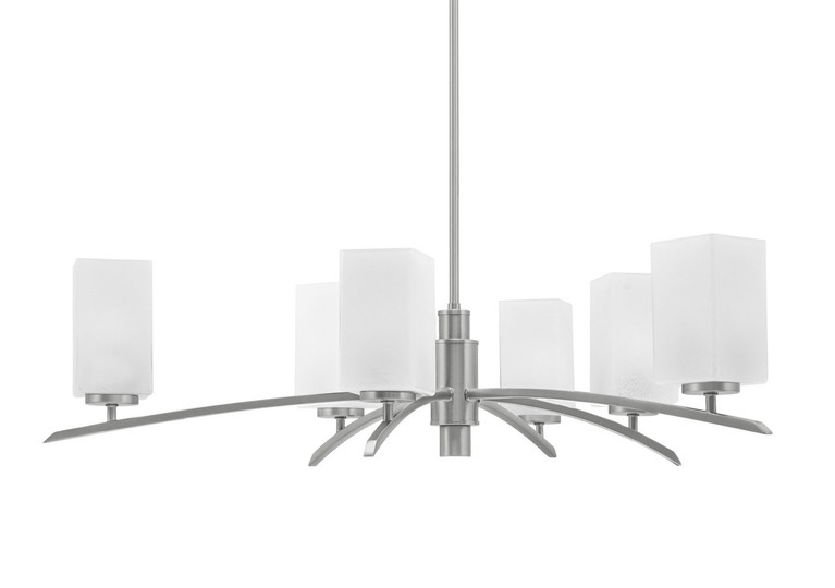 Toltec Lighting - 3746-GP-541 - Six Light Chandelier - Kurve - Graphite