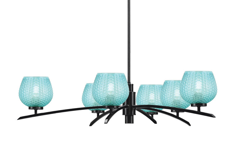 Toltec Lighting - 3746-MB-4605 - Six Light Chandelier - Kurve - Matte Black