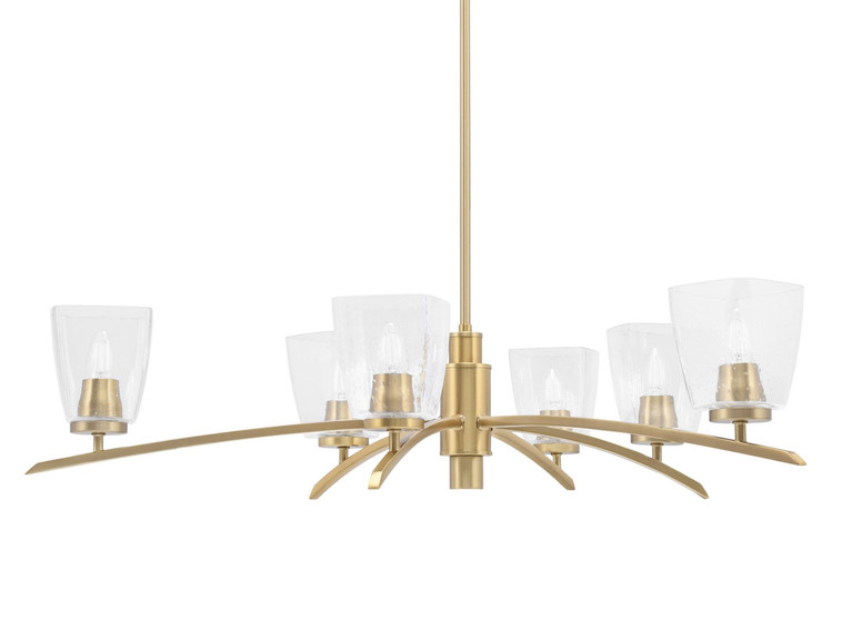 Toltec Lighting - 3746-NAB-461 - Six Light Chandelier - Kurve - New Age Brass