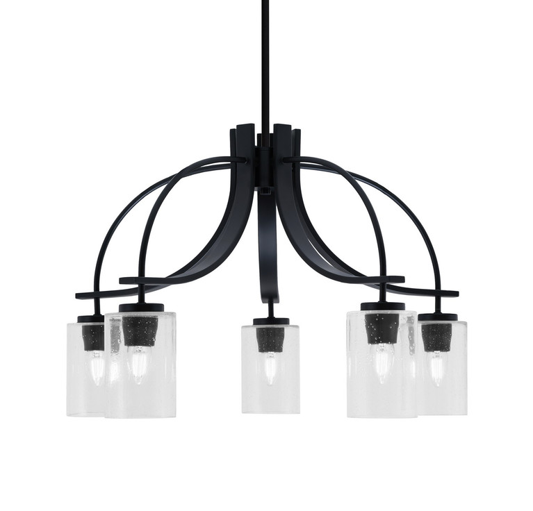 Toltec Lighting - 3925-MB-300 - Five Light Chandelier - Cavella - Matte Black