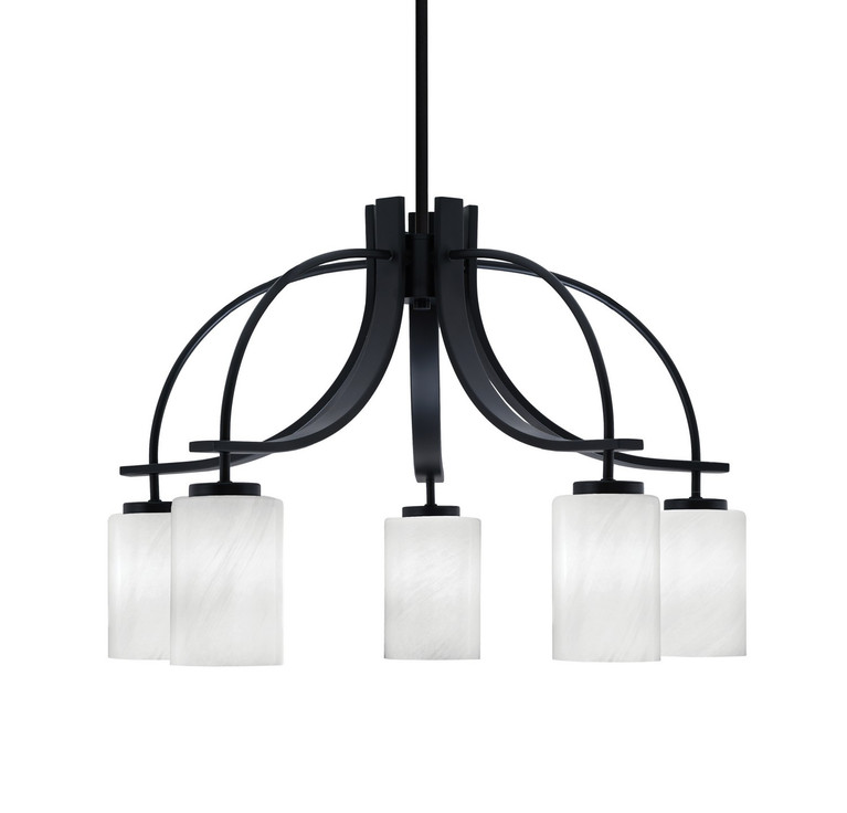 Toltec Lighting - 3925-MB-3001 - Five Light Chandelier - Cavella - Matte Black