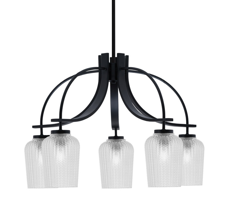 Toltec Lighting - 3925-MB-4250 - Five Light Chandelier - Cavella - Matte Black