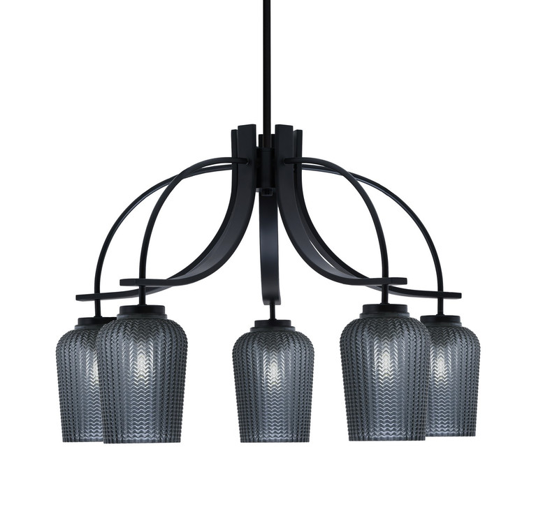 Toltec Lighting - 3925-MB-4252 - Five Light Chandelier - Cavella - Matte Black