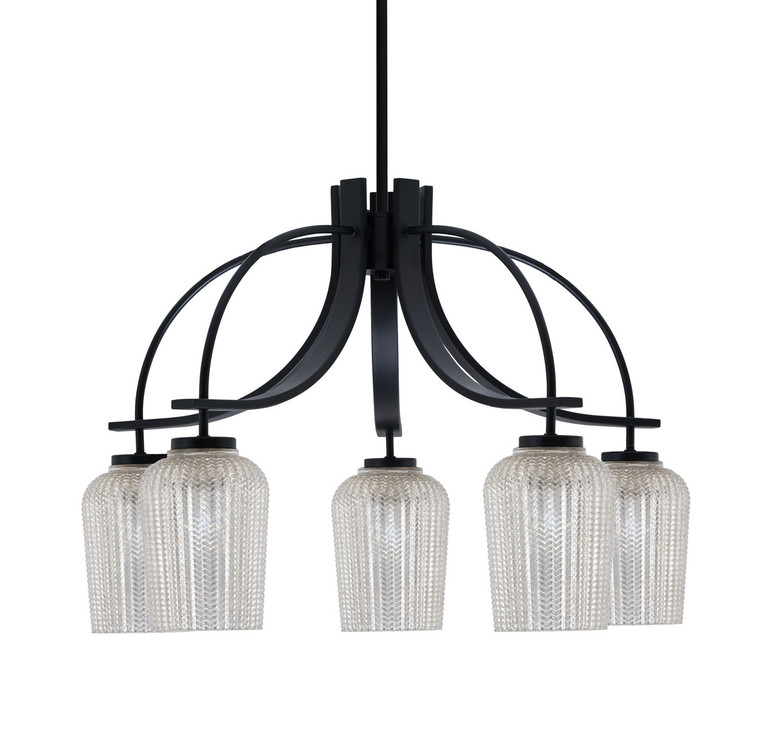Toltec Lighting - 3925-MB-4253 - Five Light Chandelier - Cavella - Matte Black