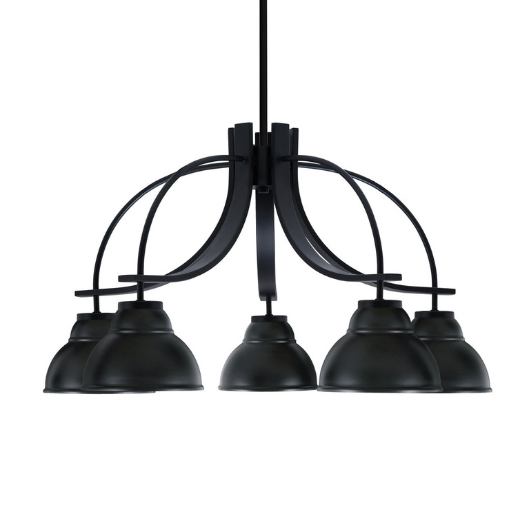 Toltec Lighting - 3925-MB-427 - Five Light Chandelier - Cavella - Matte Black
