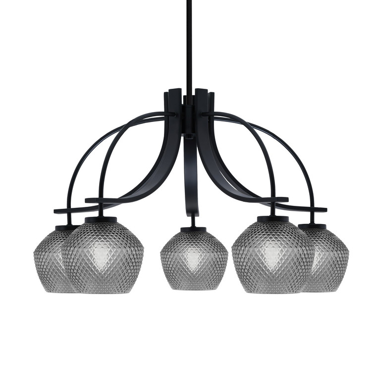Toltec Lighting - 3925-MB-4622 - Five Light Chandelier - Cavella - Matte Black