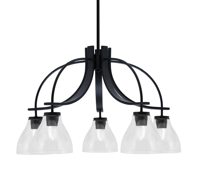 Toltec Lighting - 3925-MB-4760 - Five Light Chandelier - Cavella - Matte Black