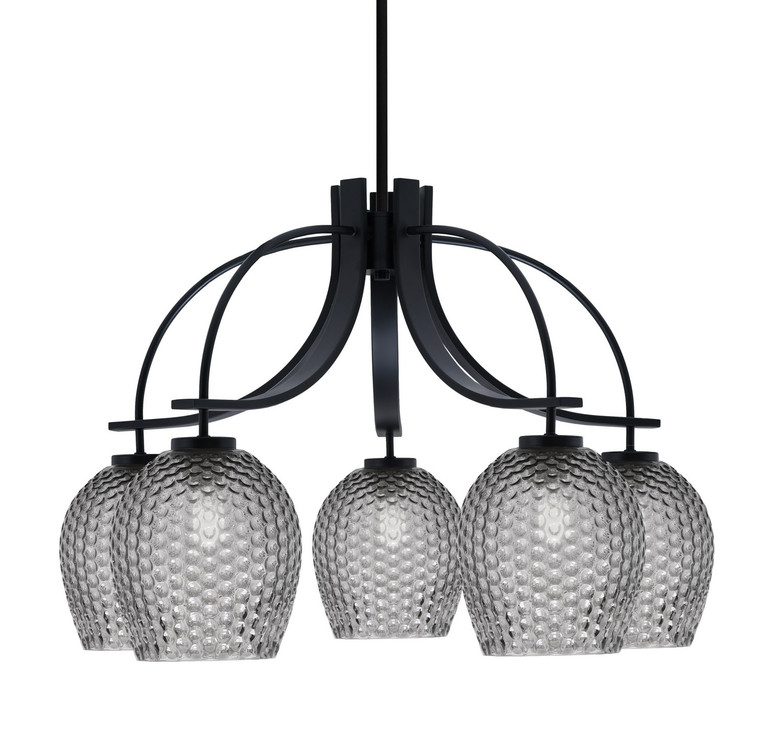 Toltec Lighting - 3925-MB-4902 - Five Light Chandelier - Cavella - Matte Black