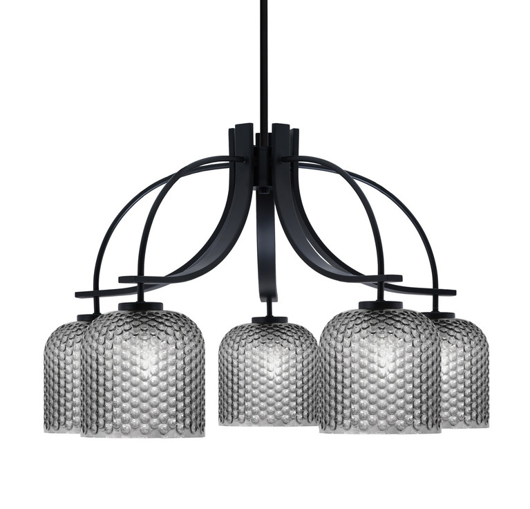 Toltec Lighting - 3925-MB-4912 - Five Light Chandelier - Cavella - Matte Black