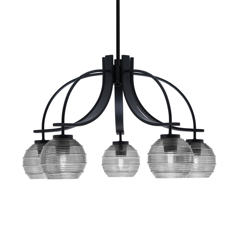 Toltec Lighting - 3925-MB-5112 - Five Light Chandelier - Cavella - Matte Black