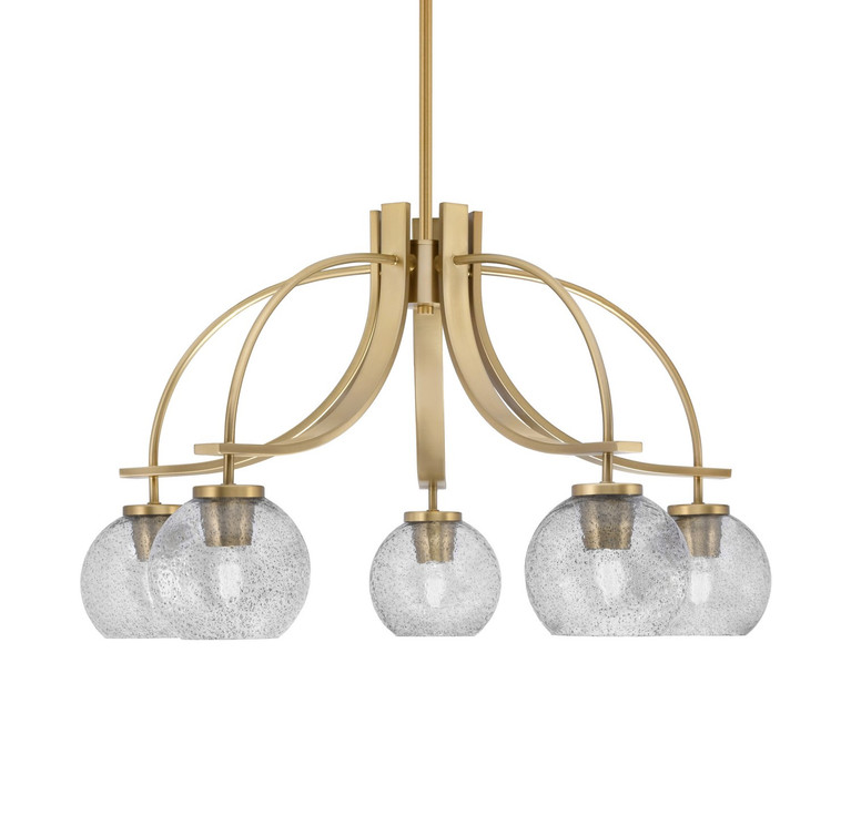 Toltec Lighting - 3925-NAB-4102 - Five Light Chandelier - Cavella - New Age Brass