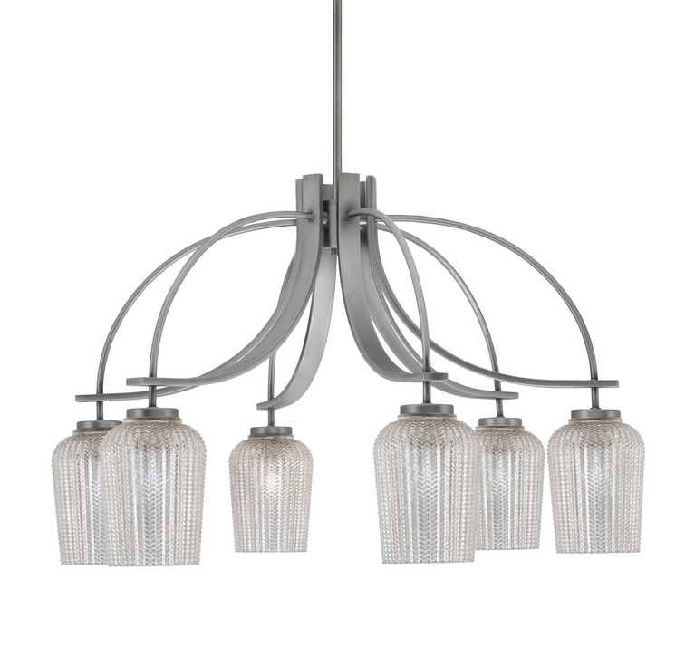 Toltec Lighting - 3926-GP-4253 - Six Light Chandelier - Cavella - Graphite