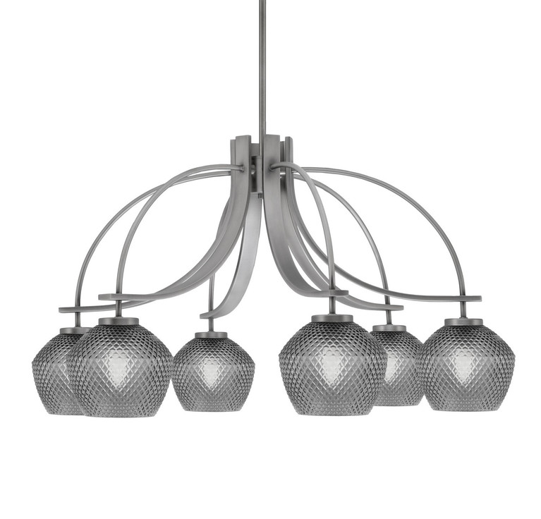 Toltec Lighting - 3926-GP-4622 - Six Light Chandelier - Cavella - Graphite