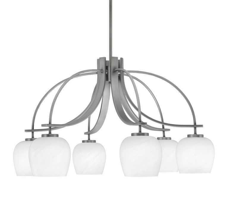 Toltec Lighting - 3926-GP-4811 - Six Light Chandelier - Cavella - Graphite