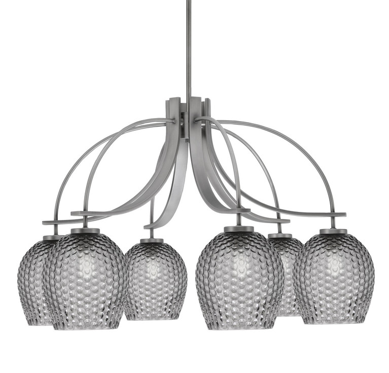 Toltec Lighting - 3926-GP-4902 - Six Light Chandelier - Cavella - Graphite
