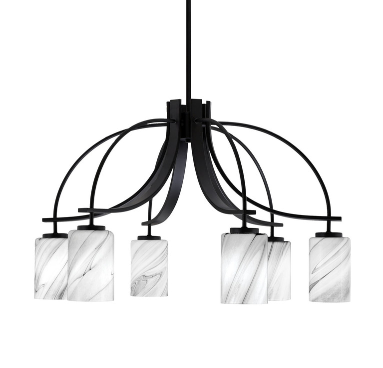 Toltec Lighting - 3926-MB-3009 - Six Light Chandelier - Cavella - Matte Black