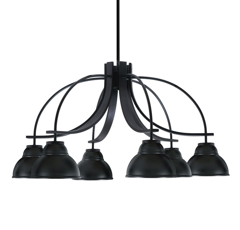 Toltec Lighting - 3926-MB-427 - Six Light Chandelier - Cavella - Matte Black