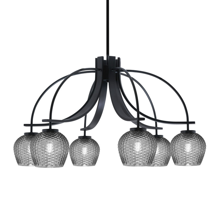 Toltec Lighting - 3926-MB-4602 - Six Light Chandelier - Cavella - Matte Black